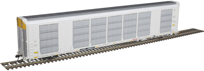 Gunderson Multi-Max Enclosed Auto Rack - Ready to Run -- TTX 698177, Rack G471 (white, red Logo)