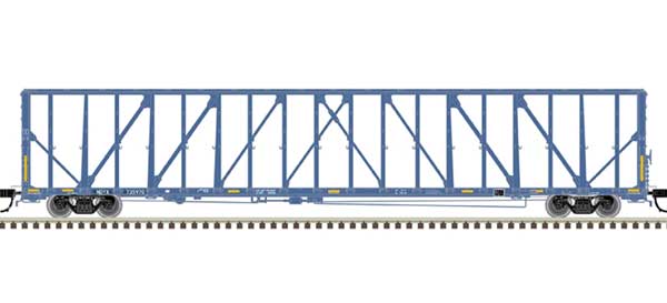 73' Center-Partition (Centerbeam) Flatcar - Ready to Run - Master(R) -- First Union Rail NDYX 735970 (blue, white)
