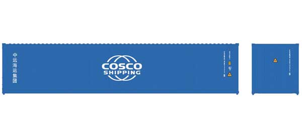 40' Standard-Height Container 3-Pack - Assembled -- Cosco Shipping CSNU Set 1 (blue)