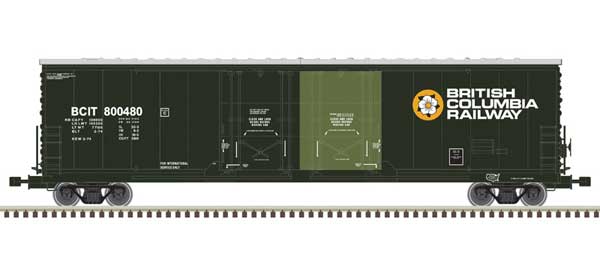 Evans 53' Double Plug-Door Boxcar - Master(R) -- British Columbia 800507 (green, yellow)