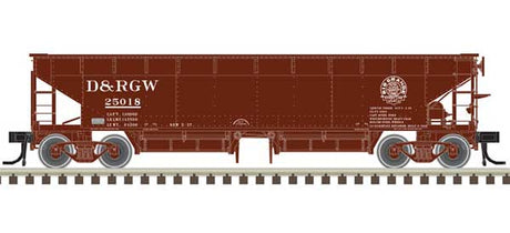 70-Ton Hart Ballast Car - Ready to Run - Master(R) -- Denver & Rio Grande Western 25018 (Boxcar Red, white)