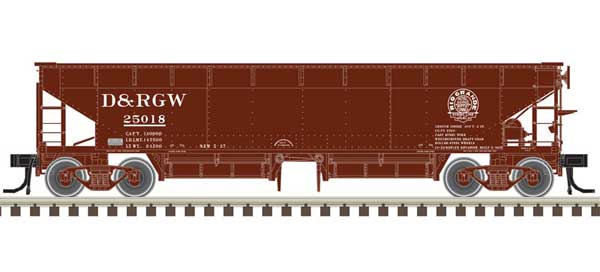 70-Ton Hart Ballast Car - Ready to Run - Master(R) -- Denver & Rio Grande Western 25033 (Boxcar Red, white)