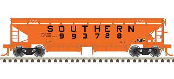 70-Ton Hart Ballast Car 3-Pack - Ready to Run - Master(R) -- Southern Railway 993727, 993790, 993809 (orange, black)