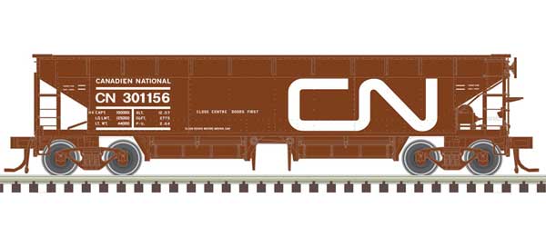 70-Ton Hart Ballast Car 3-Pack - Ready to Run - Master(R) -- Canadian National 301218, 301244, 301263 (Boxcar Red, white)