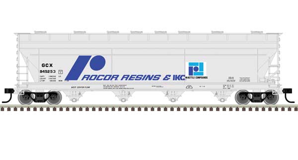 ACF 5250 Centerflow Covered Hopper - Ready to Run - Master(R) Plus -- Rocor Resins 945278 (gray, blue)