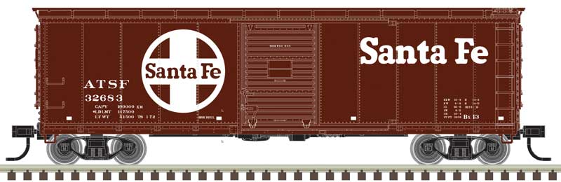 USRA Steel Rebuilt 40' Boxcar - Ready to Run - Master(R) -- Santa Fe #32527 (Boxcar Red, white, Large Logo & Lettering)