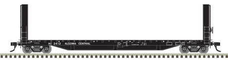 51'6" Bulkhead Flatcar - Ready to Run - Master(R) -- Algoma Central #2412 (black, white)