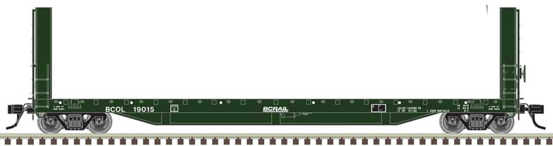 51'6" Bulkhead Flatcar - Ready to Run - Master(R) -- BC Rail #19007 (green, white)