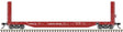 51'6" Bulkhead Flatcar - Ready to Run - Master(R) -- Canadian National #603180 (Boxcar Red, white)