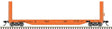 51'6" Bulkhead Flatcar - Ready to Run - Master(R) -- Canadian National #603417 (orange, black, International Service)