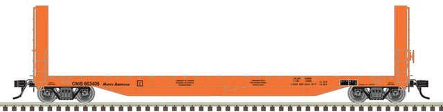 51'6" Bulkhead Flatcar - Ready to Run - Master(R) -- Canadian National #603422 (orange, black, International Service)