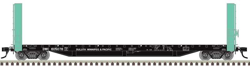 51'6" Bulkhead Flatcar - Ready to Run - Master(R) -- Duluth, Winnipeg and Pacific Railway #605034 (light green, black)