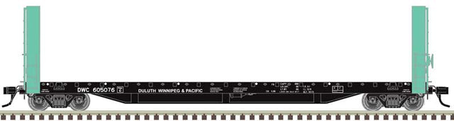 51'6" Bulkhead Flatcar - Ready to Run - Master(R) -- Duluth, Winnipeg and Pacific Railway #605076 (light green, black)