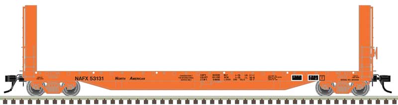 51'6" Bulkhead Flatcar - Ready to Run - Master(R) -- North American Car Leasing NAFX #53131 (orange, black)