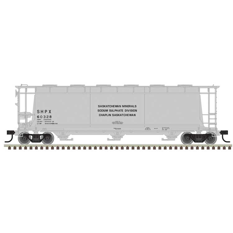 ACF 3-Bay Cylindrical Hopper - Ready to Run -- Saskatchewan Minerals #60325 (gray, black)