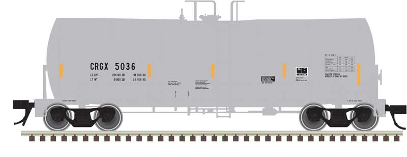 Trinity 17,600-Gallon Corn Syrup Tank Car - Ready to Run -- Cargill #5036 (UTCI Repaint, light gray, black, yellow, Conspicuity Stripes)