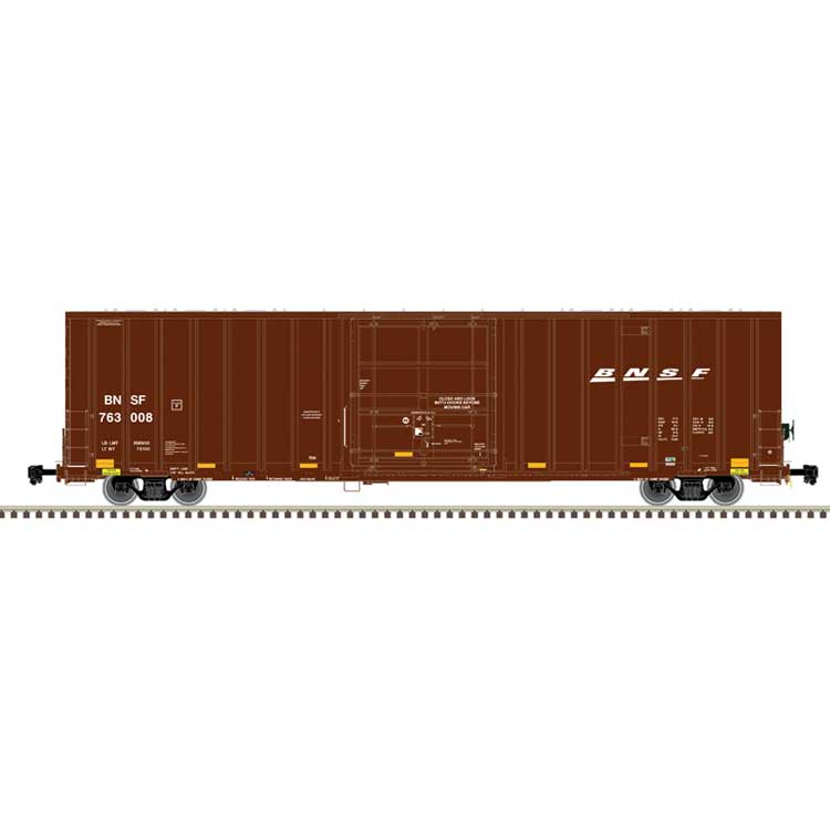 Gunderson 7538 Plug-Door Boxcar - Ready to Run - Master(R) -- BNSF Railway #763008 (Boxcar Red, white, Wedge Logo)