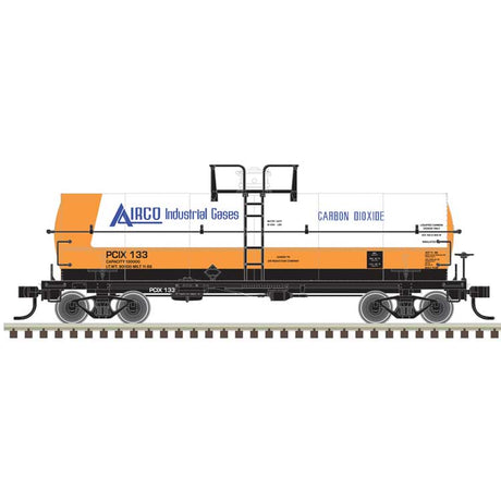 11,000-Gallon Tank Car w/Platform - Ready to Run - Master(R) -- Airco Carbon Dioxide PCIX #133 (white, orange, blue)
