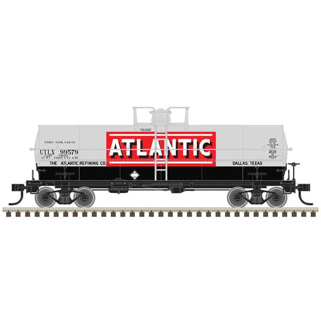 11,000-Gallon Tank Car w/Platform - Ready to Run - Master(R) -- Atlantic Refining UTLX #99579 (gray, red, white)