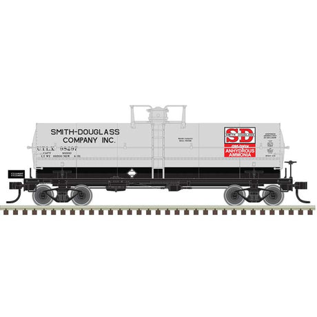 11,000-Gallon Tank Car w/Platform - Ready to Run - Master(R) -- Smith Douglass UTLX #96941 (gray, black, red)