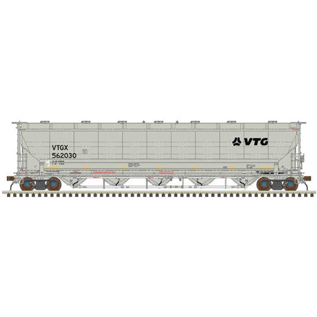 Trinity 5660 PD Covered Hopper - Ready to Run -- VTG North America VTGX #562040 (gray, black, yellow conspicuity stripes)