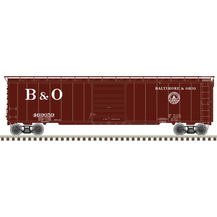 Postwar 50' Single-Door Boxcar - Ready to Run - Master(R) -- Baltimore & Ohio #469010 (Boxcar Red, 13 States Logo)