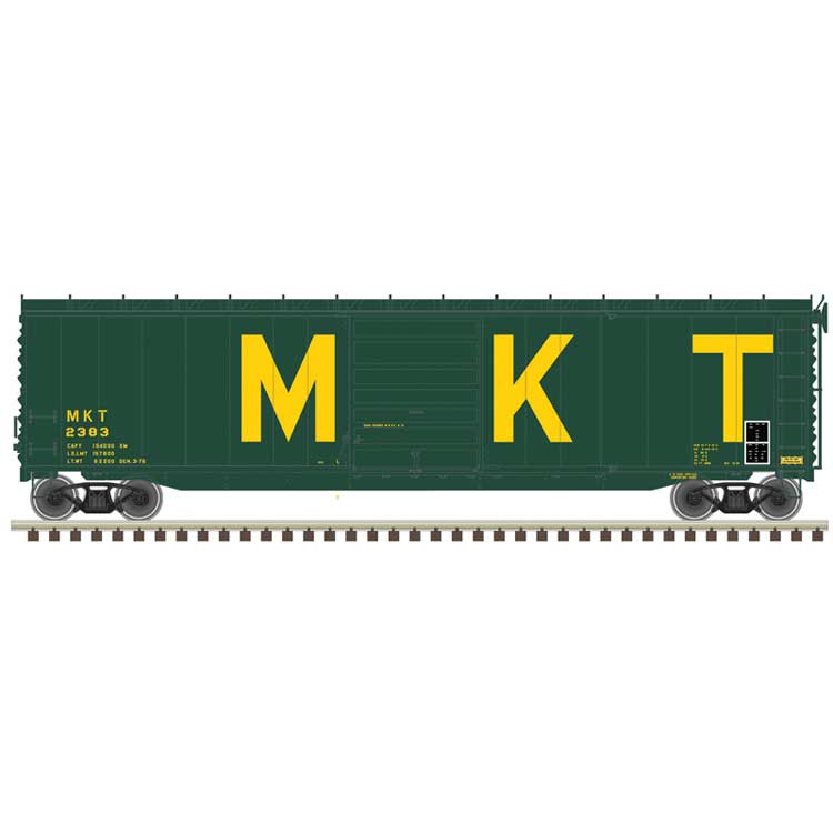 Postwar 50' Single-Door Boxcar - Ready to Run - Master(R) -- Missouri-Kansas-Texas #2397 (green, yellow, Billboard MKT)