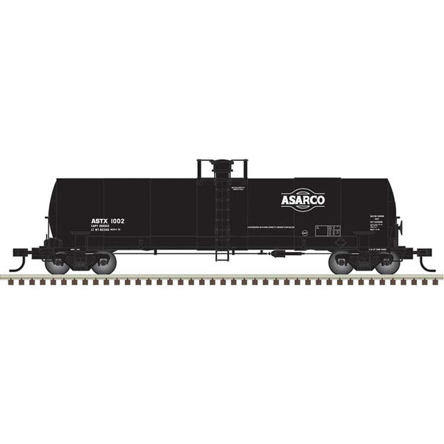 ACF 17,360-Gallon Tank Car - Ready to Run - Master(R) -- ASARCO ASTX #1002 (black, white)