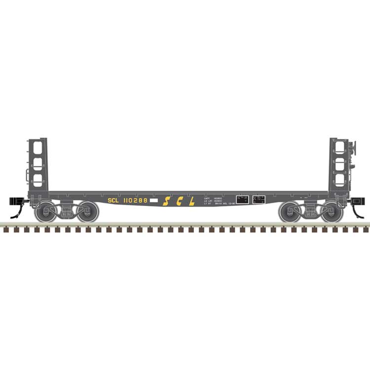 42' Pulpwood Flatcar with Load - Ready to Run -- Seaboard Coast Line #110264 (black, yellow)
