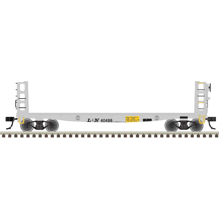 42' Pulpwood Flatcar with Load - Ready to Run -- Louisville and Nashville #40490 (MOW silver, black)