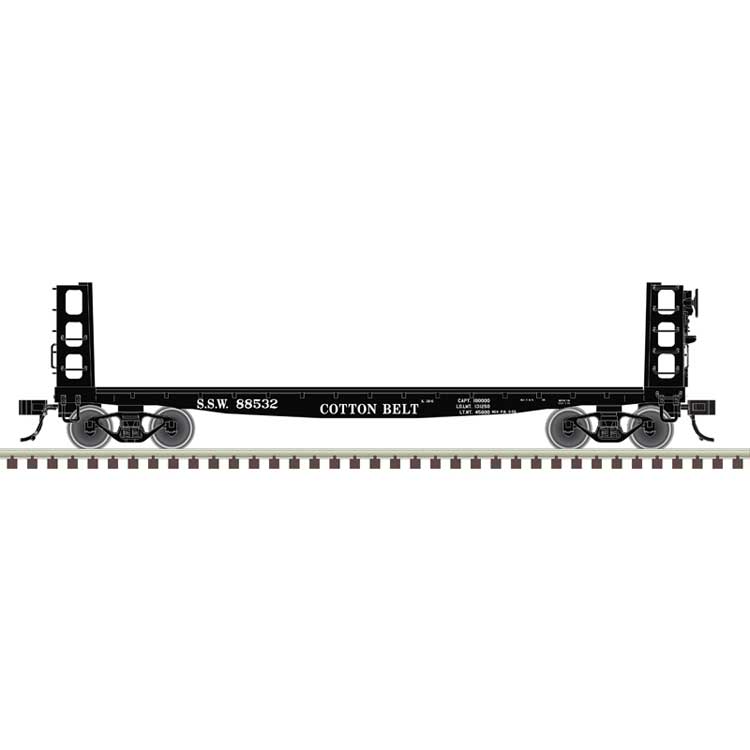 42' Pulpwood Flatcar with Load - Ready to Run -- Cotton Belt SSW #88532 (black)