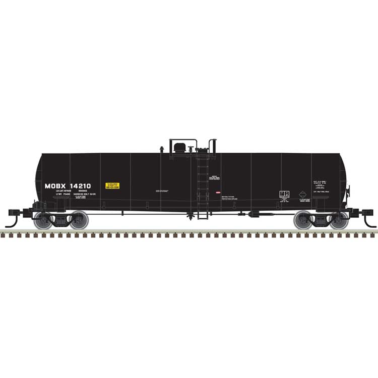 ACF 23,500-Gallon Tank Car - Ready to Run - Master(R) -- ACFX #76357 (black, reporting marks only, yellow conspicuity marks)