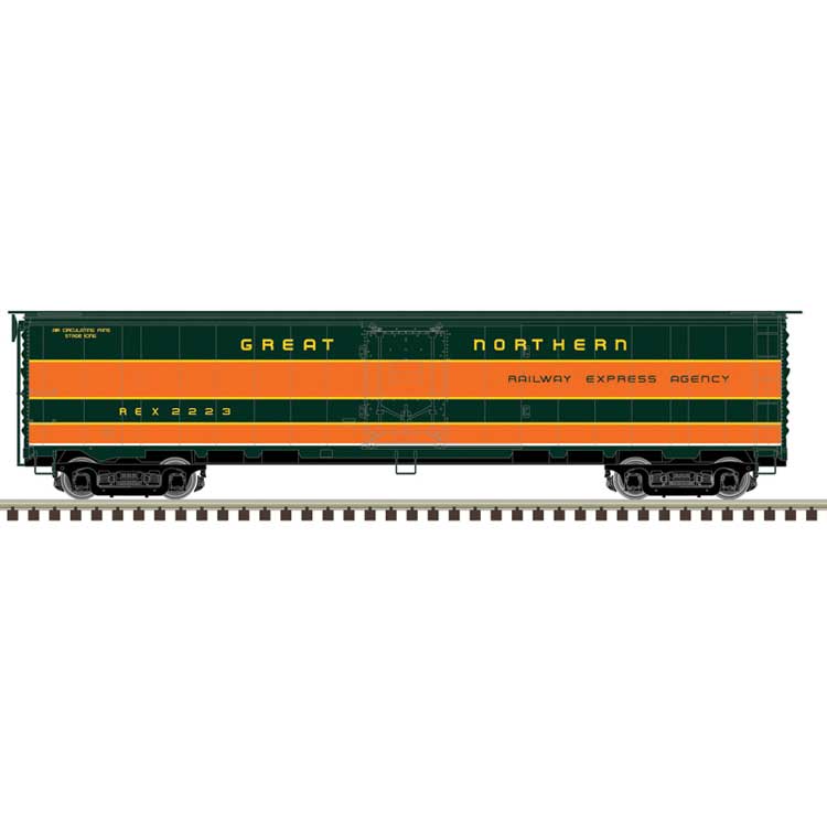 ACF/REA Steel Express Reefer - Ready to Run - Master(R) -- Great Northern #2223 (REA Leaseback, Omaha Orange, Pullman Green)