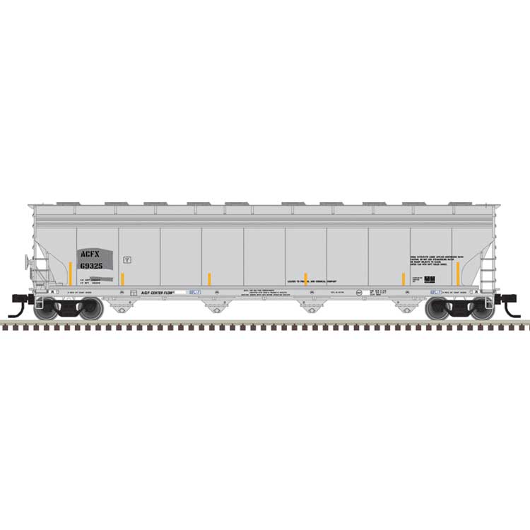 ACF 5800 4-Bay Covered Hopper - Ready to Run - Master(R) -- ACFX #69325 (gray, black, yellow conspicuity marks)