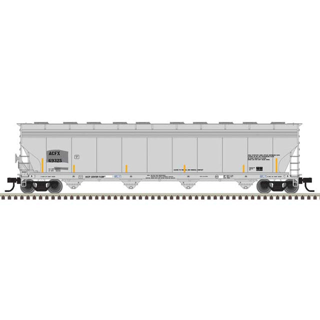 ACF 5800 4-Bay Covered Hopper - Ready to Run - Master(R) -- ACFX #69329 (gray, black, yellow conspicuity marks)
