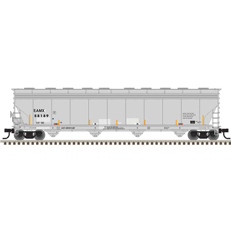 ACF 5800 4-Bay Covered Hopper - Ready to Run - Master(R) -- Everest Railcar Services EAMX #58181 (gray, black, yellow conspicuity marks)