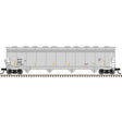 ACF 5800 4-Bay Covered Hopper - Ready to Run - Master(R) -- Soltex Polymers ELTX #5092 (gray, black, yellow conspicuity marks)
