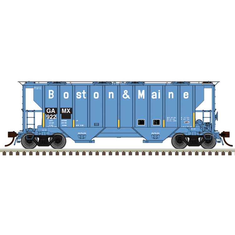Portec 3000 2-Bay Covered Hopper - Ready to Run - Master(R) -- General American de Mexico GAMX #922 (Ex-B&M, blue, white, yellow stripes)