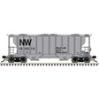 Portec 3000 2-Bay Covered Hopper - Ready to Run - Master(R) -- Norfolk & Western #180080 (gray, black, NW Logo)