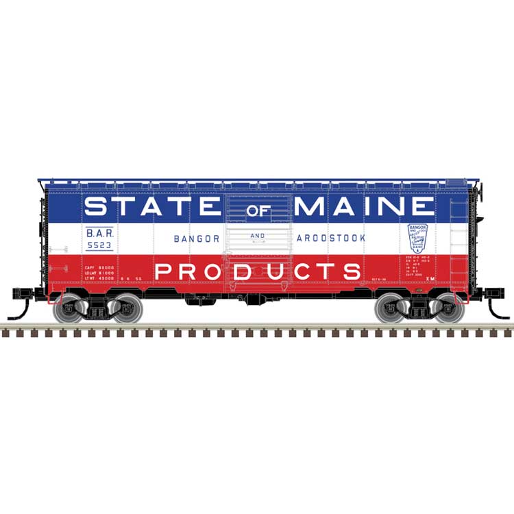 1932 ARA 40' Steel Boxcar - Ready to Run - Master(R) -- Bangor & Aroostook #5369 (red, white, blue, State of Maine)