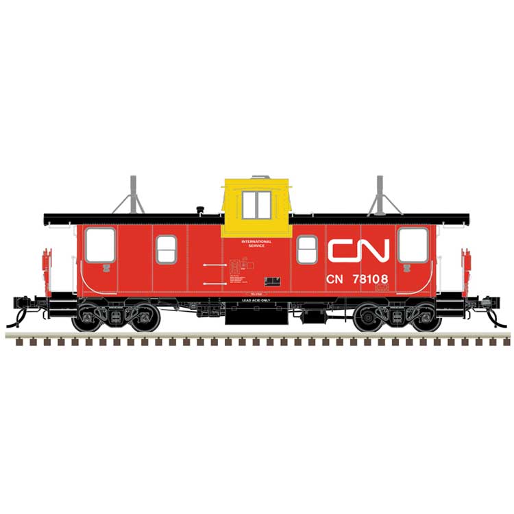 Pointe Ste. Charles PSC Caboose - Ready to Run -- Canadian National #78108 (International Service, red, black, white, yellow)