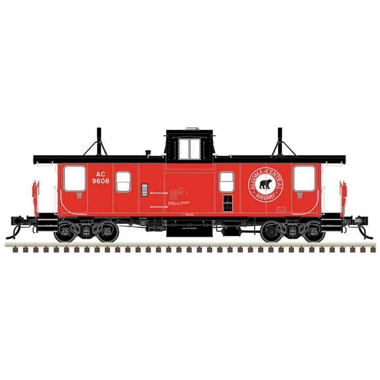 Pointe Ste. Charles PSC Caboose - Ready to Run -- Algoma Central #9606 (red, black, white, Bear Logo)