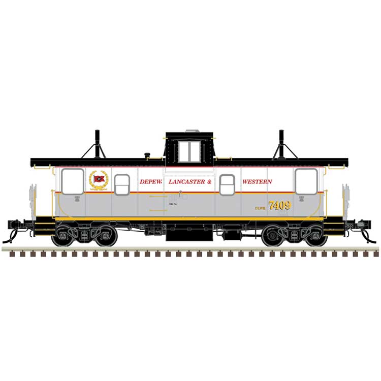 Pointe Ste. Charles PSC Caboose - Ready to Run -- Depew, Lancaster & Western #7409 (gray,, white, yellow, red, black)
