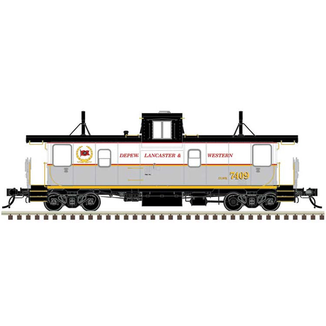 Pointe Ste. Charles PSC Caboose - Ready to Run -- Depew, Lancaster & Western #7409 (gray,, white, yellow, red, black)