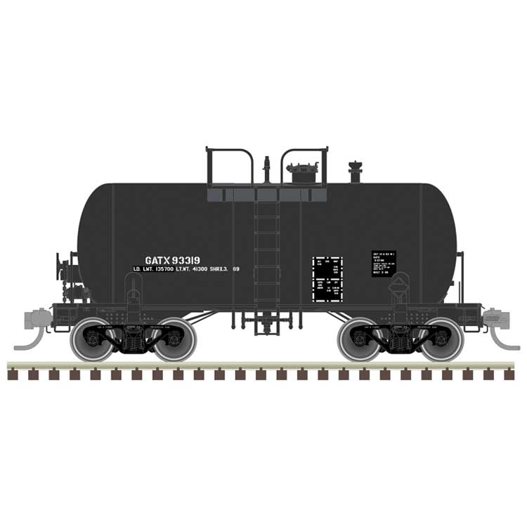 10,000-Gallon Beer Can Tank Car - Ready to Run -- GATX #93319 (black, Reporting Marks Only)