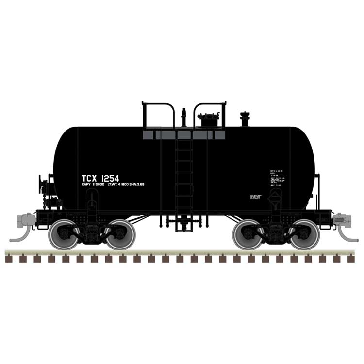 10,000-Gallon Beer Can Tank Car - Ready to Run -- Texaco #1252 (black, Reporting Marks Only)