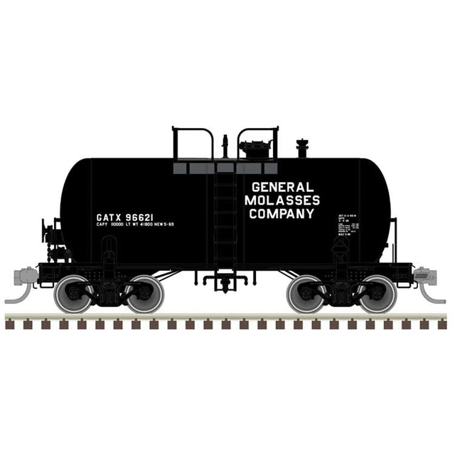 10,000-Gallon Beer Can Tank Car - Ready to Run -- General Molasses GATX #96626 (black, white)