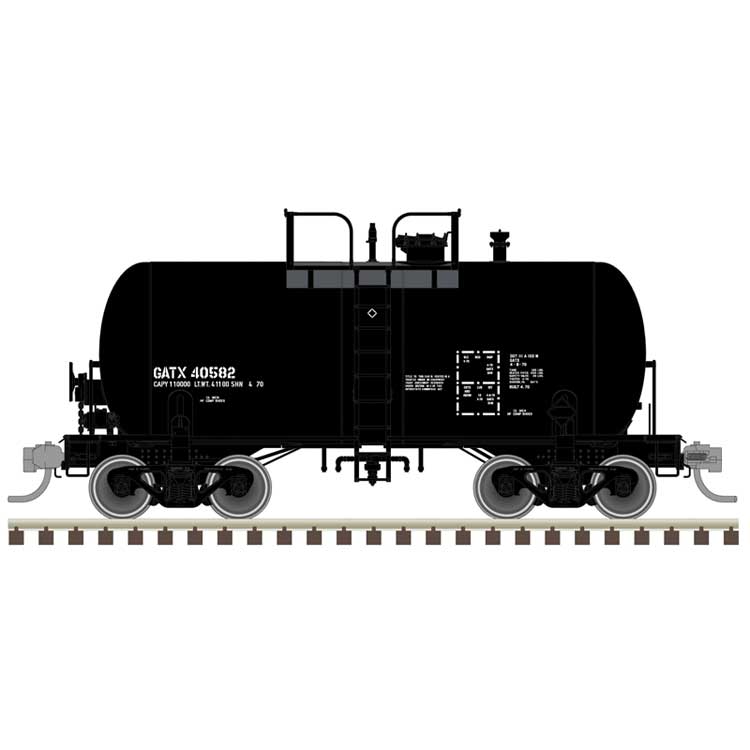 10,000-Gallon Beer Can Tank Car - Ready to Run -- GATX #40511 (black, reporting marks only)