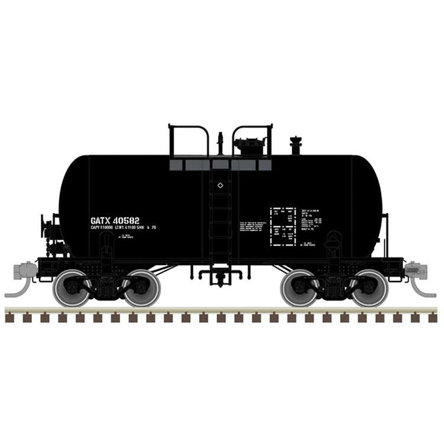 10,000-Gallon Beer Can Tank Car - Ready to Run -- GATX #40582 (black, reporting marks only)