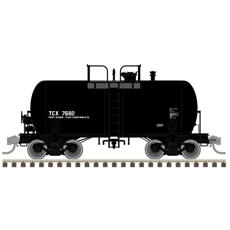 10,000-Gallon Beer Can Tank Car - Ready to Run -- Texaco TCX #7682 (black, reporting marks only)